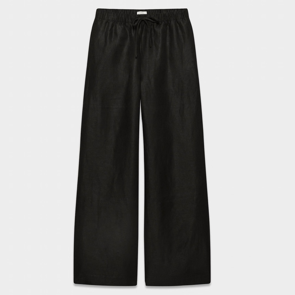 Abercrombie & Fitch Black Satin Wide Leg Pants - Picture 2 of 2